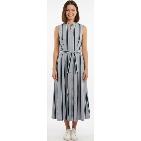 Diane Von Furstenberg Dresses & Skirts - Diane von furstenberg womens size 6 long maxi shirt dress stripe gray